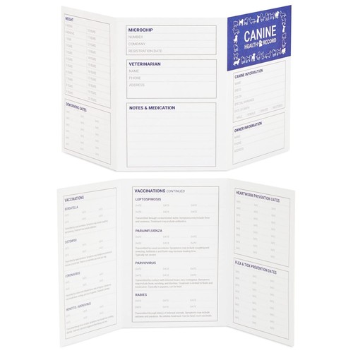 Juvale puppy record card - puppy,