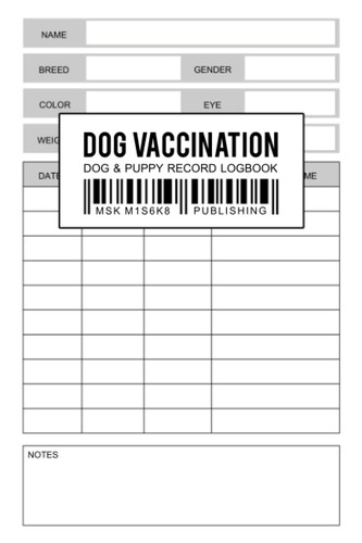 Dog vaccination record log - vaccination,